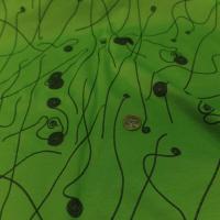 tissu jersey coton lycra dans la largeur vert anis et noir