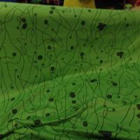 tissu jersey coton lycra dans la largeur vert anis et noir en ligne