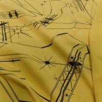 tissu jersey coton lycra imprimé jaune et noir