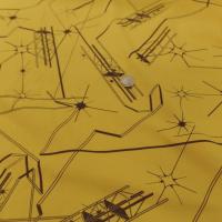 tissu jersey coton lycra imprimé jaune et noir