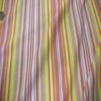 Jersey coton lycra imprime rayures ton jaune orange0