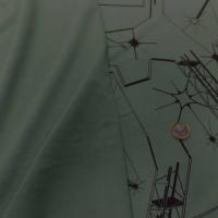 jersey coton lycra imprimé vert amande noir