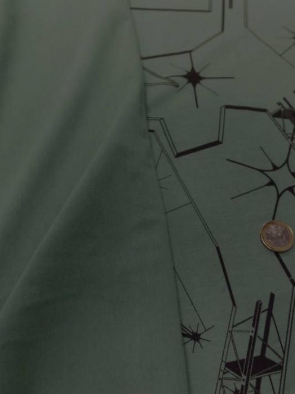 Jersey coton lycra imprime vert noir