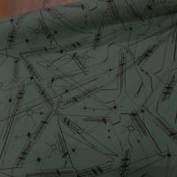 achat tissu jersey coton lycra imprimé vert  noir