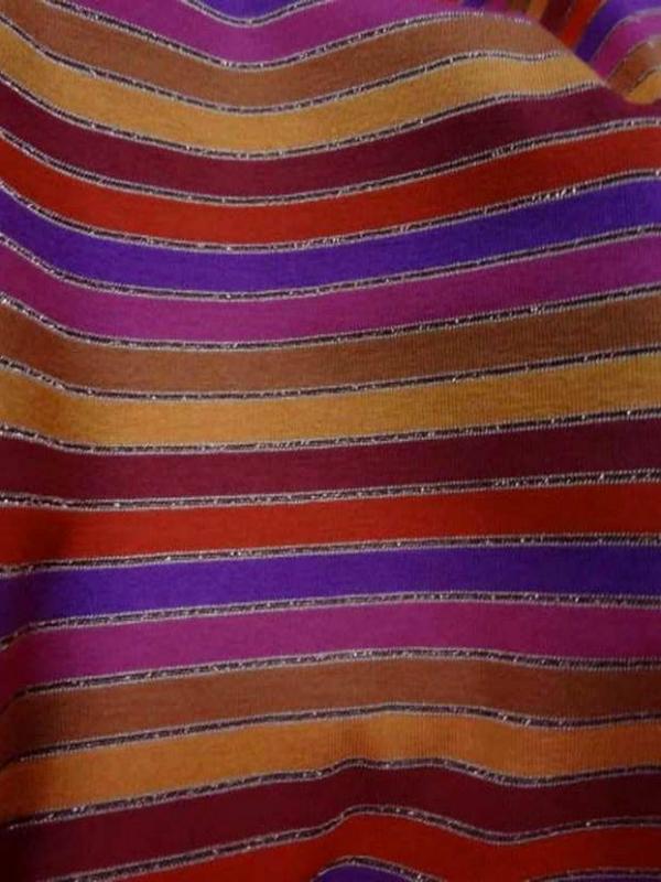 Jersey coton lycra lurex a rayures