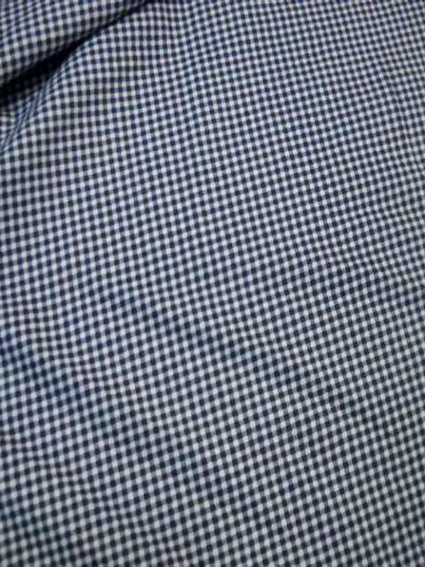 Jersey coton ton bleu marine blanc imprime vichy