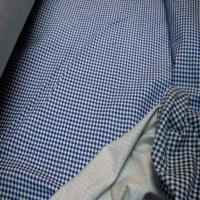 Jersey coton ton bleu marine blanc imprime vichy9