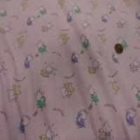 Jersey coton ton bleu marine blanc imprime
