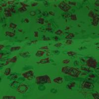 tissu jersey coton vert imprimé motifs bordeaux sue Marseille