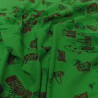 jersey coton vert imprimé motifs bordeaux
