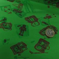 tissu jersey coton vert imprimé motifs bordeaux en ligne