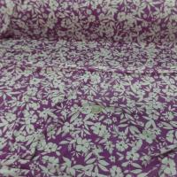 vente tissu Jersey polyester viscose imprimé fleurs ton lavande et blanc