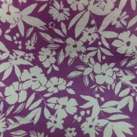 tissu Jersey polyester viscose imprimé fleurs ton lavande et blanc en ligne