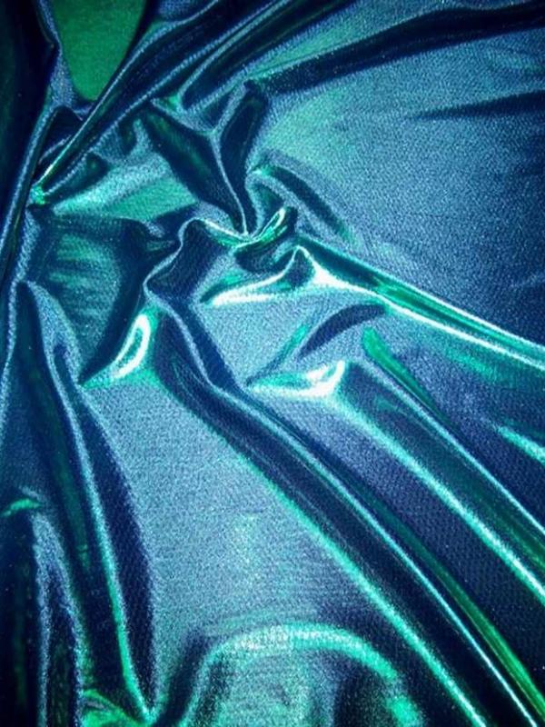 Jersey laser ton bleu reflets vert