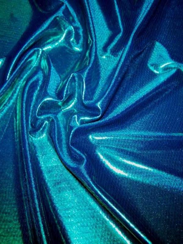 Jersey laser ton bleu reflets vert