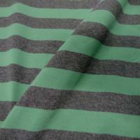 Jersey lycra en coton gris raye vert 1