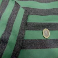 Jersey lycra en coton gris raye vert8 1
