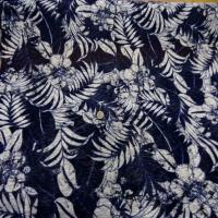 Jersey melange ton bleu bleu imprime fleurs0