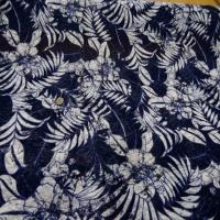 Jersey melange ton bleu bleu imprime fleurs3