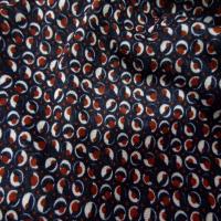 Jersey melange ton bleu nuit imprime