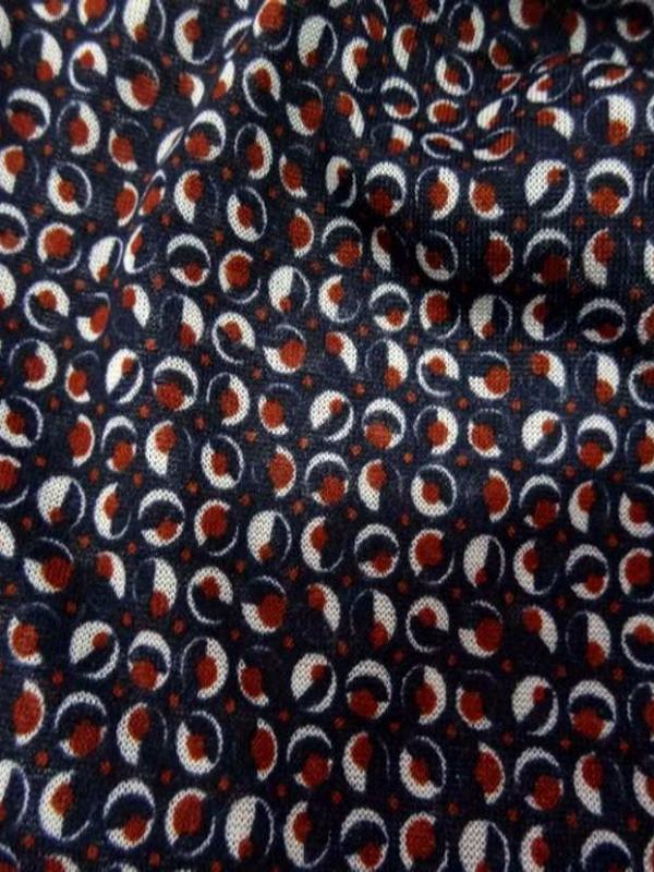 Jersey melange ton bleu nuit imprime