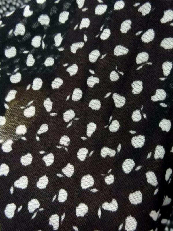 Jersey melange ton noir blanc imprime