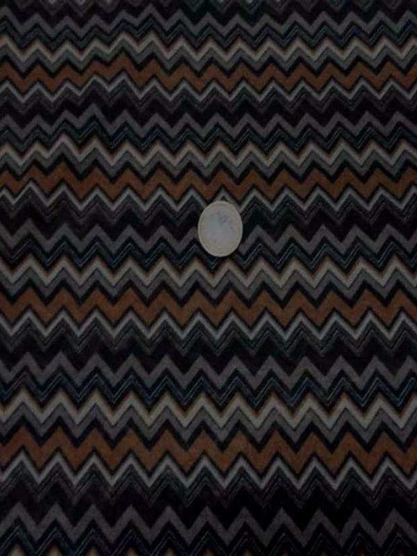 Jersey melange ton noir marron imprime