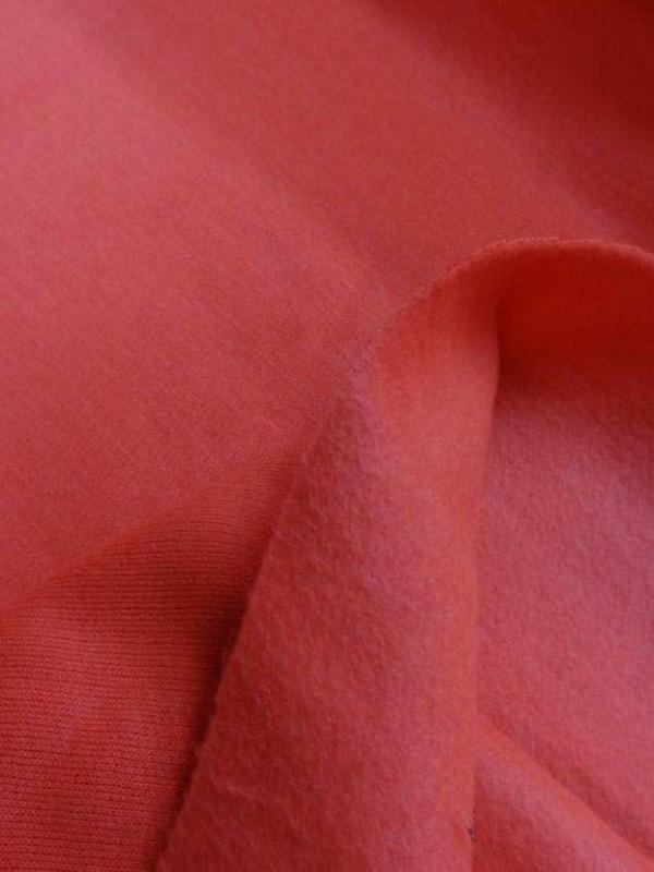 Jersey molleton pour jogging ton corail