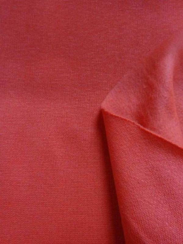 Jersey molleton pour jogging ton corail