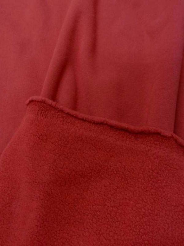 Jersey molleton pour jogging ton rouge cardinal