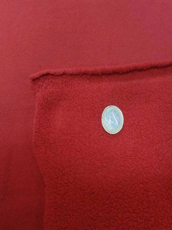 Jersey molleton pour jogging ton rouge cardinal