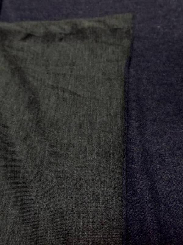 Jersey viscose lycra double face gris et bleu chine