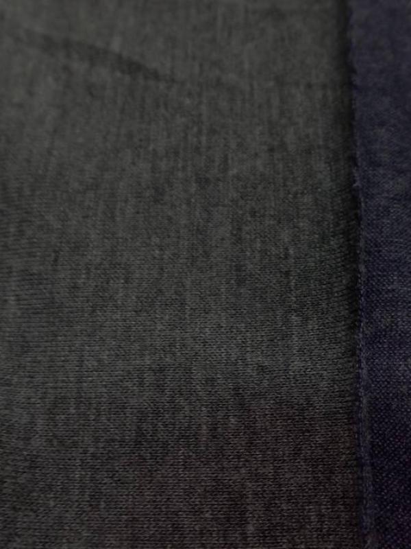 Jersey viscose lycra double face gris et bleu chine