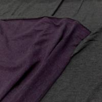Jersey viscose lycra double face gris et violet chine