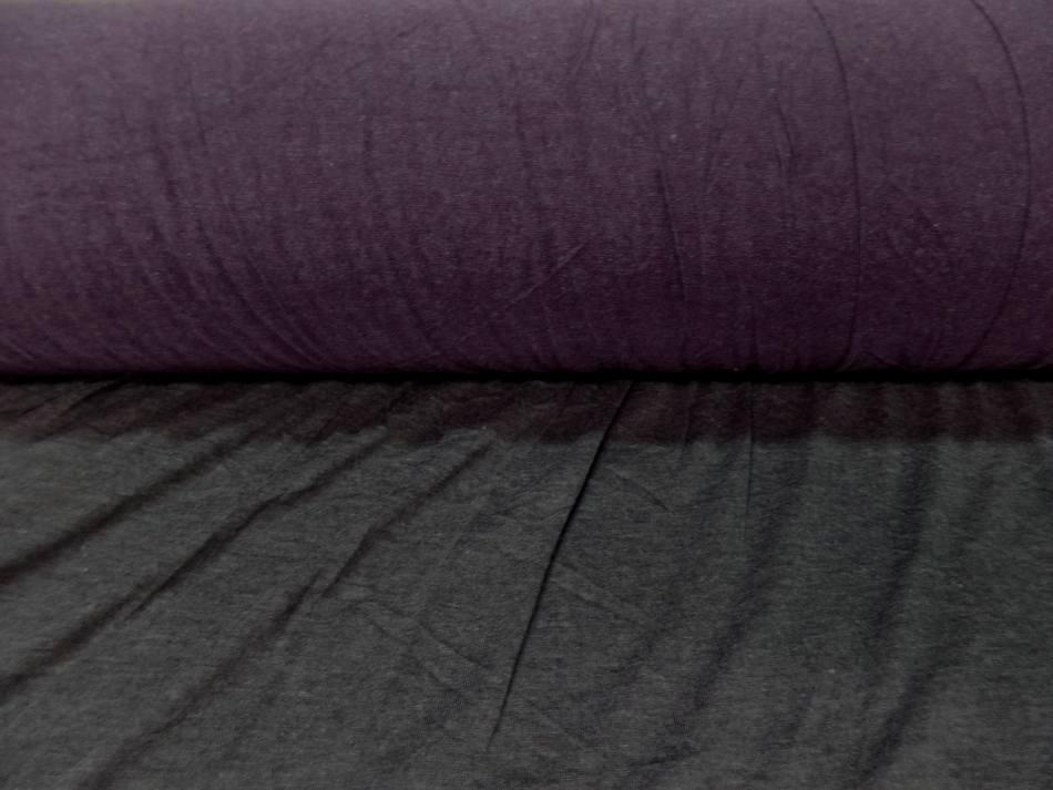 achat Tissu jersey viscose lycra double face gris et violet chiné