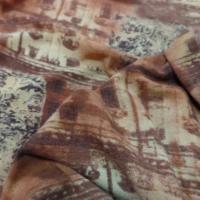 jersey viscose lycra imprimé ton, beige, marron