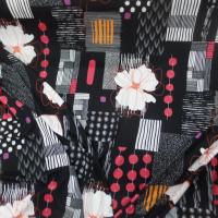 Jersey viscose lycra noir imprimé