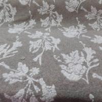 Lainage laine bouillie beige a motifs façonné blanc cassé