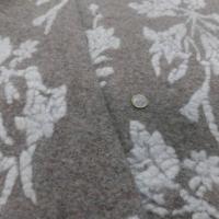 beau Lainage laine bouillie beige a motifs façonné blanc cassé