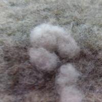 Lainage laine bouillie beige a motifs façonné blanc cassé