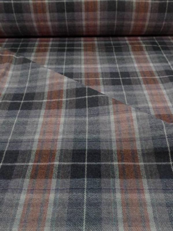 Lainage laiger a carreaux marron gris 1
