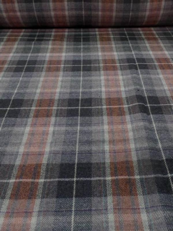 Lainage laiger a carreaux marron gris 1
