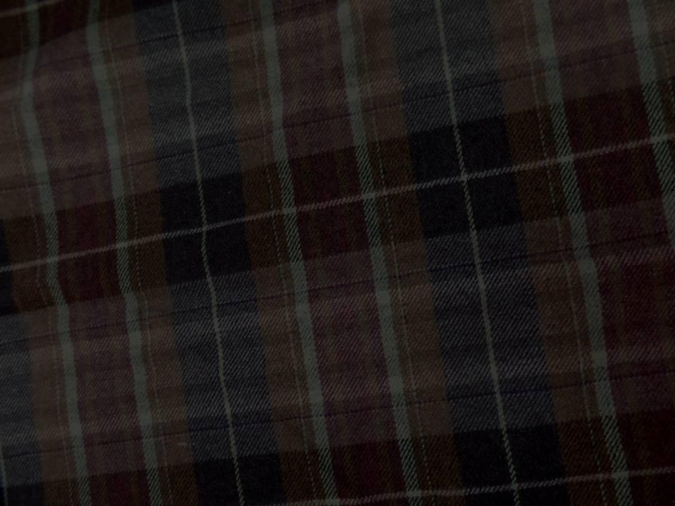 Lainage leger a carreaux marron bordeaux violet