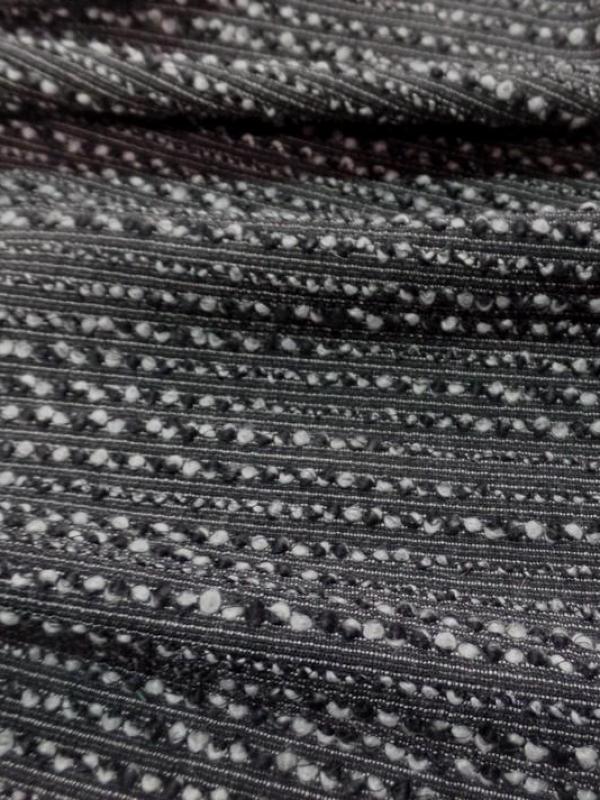 Lainage léger extensible petite bouclette chine noir blanc