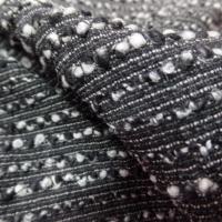 Lainage léger extensible petite bouclette chine noir blanc