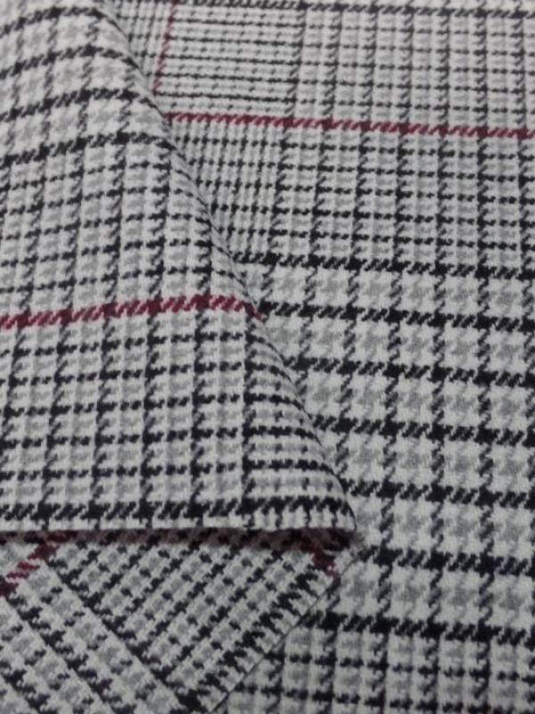 Lainage melange pied de poule motifs carreaux