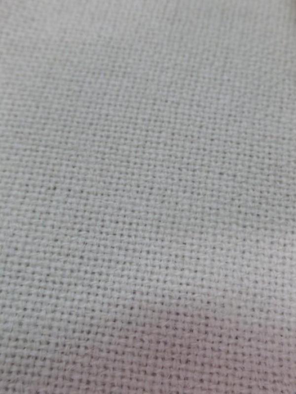 Laine 100 blanc casse tissage quadrille