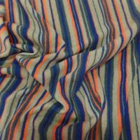 Laine bouillie beige a rayure ton bleu marron et orange