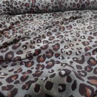 Laine legere ton gris taupe marbre imprime leopard