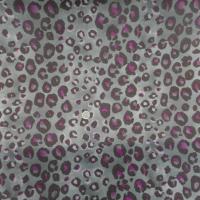 Laine legere ton gris taupe marbre imprime marron et magenta leopa5